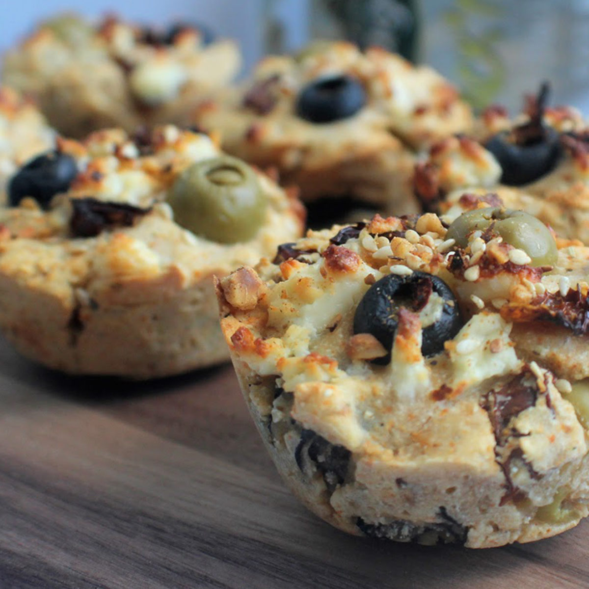 Mixed Olive Feta Sundried Tomato Muffins Recipe